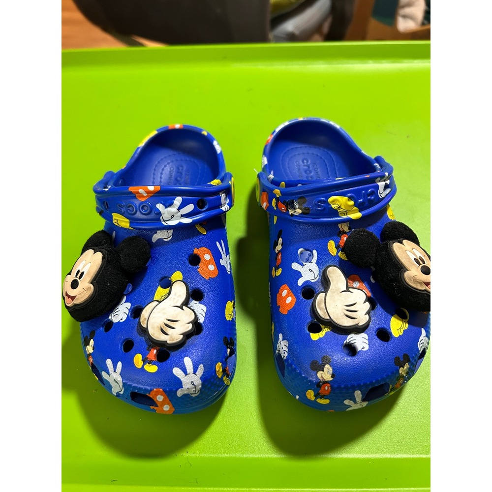 Crocs Disney Mickey Mouse Blue Clogs Kids Size 12 with Jibbitz Charms